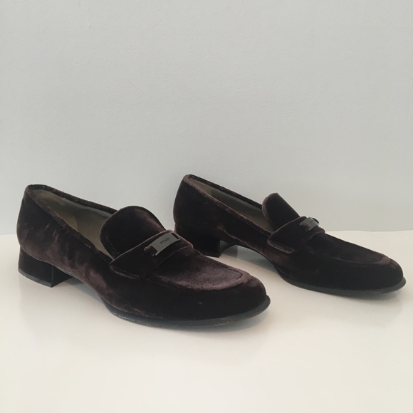 prada velvet loafers